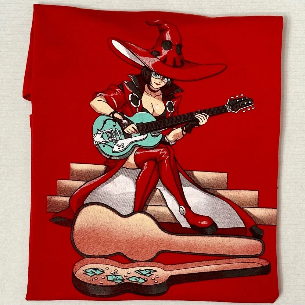 I-No Anime Sexy Rocker Witch Red T-shirt Tee Loose Change Graphic Guilty Gear XL - Picture 6 of 6